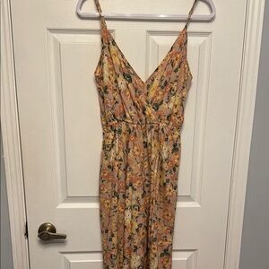 Floral V-Neck Maxi Dress - Multicolor